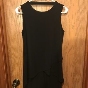 Hi-low sleeveless top with back strap detail